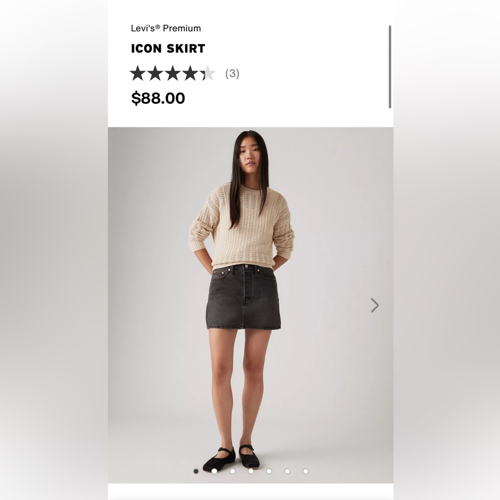 Levi's Black Denim Icon Skirt